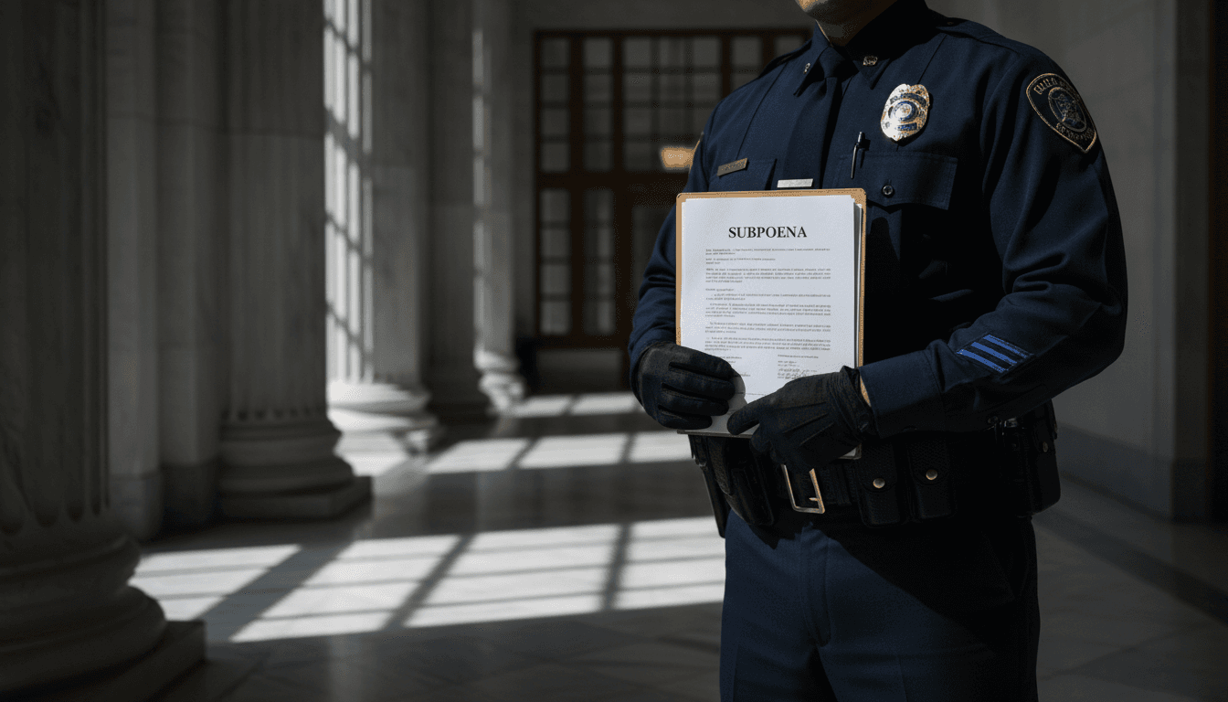 Court officer with seizure documentation